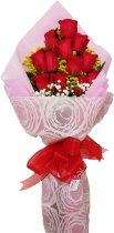 Bouquet de 12 rosas rojas